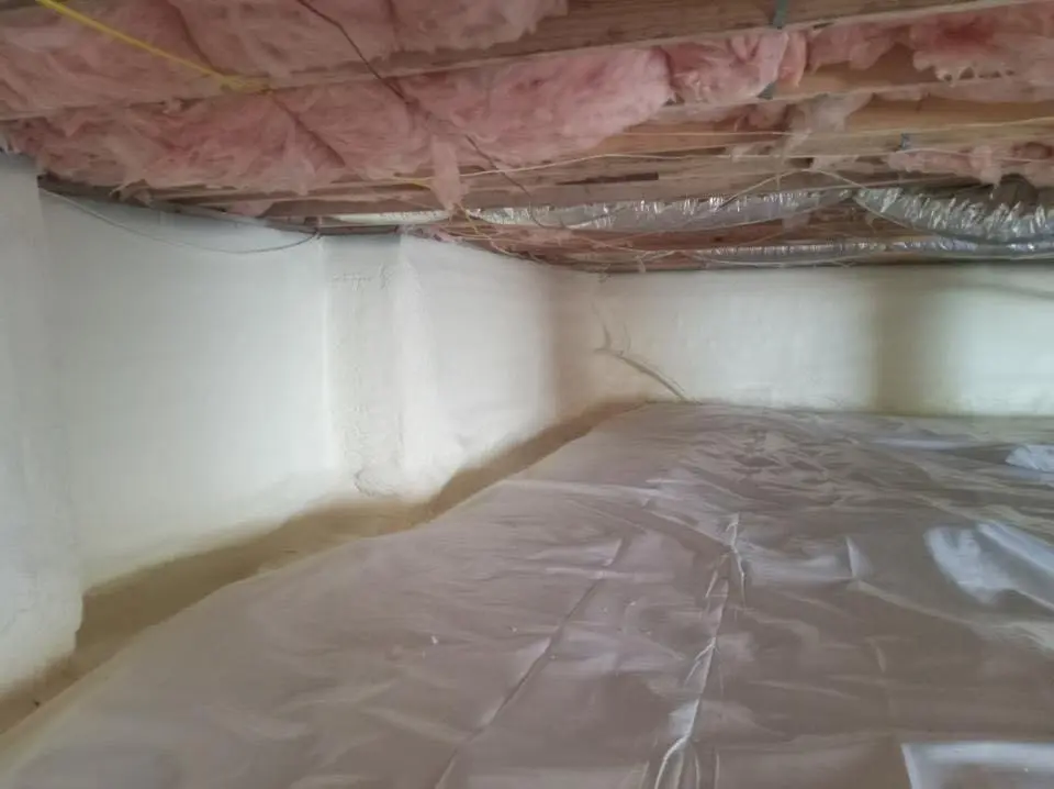 Crawl space encapsulation with closed-cell spray foam for Spray Foam Roofing in West Donegal